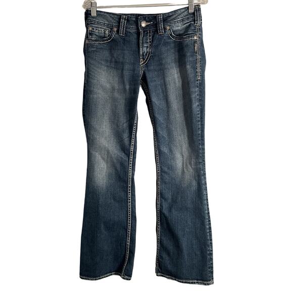 Silver Jeans Co Womens size 29"  Blue Bootcut Suki Surplus Low Rise Embroidered - Picture 1 of 12